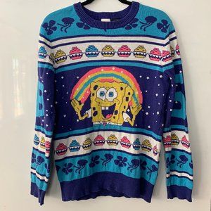 Blue Spongebob Squarepants holiday sweater